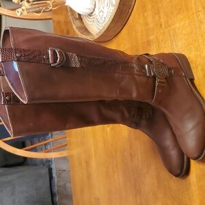Vince Camuto Brown Leather knee high Equestrian Boots.